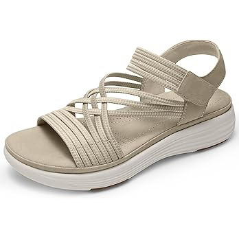 Vilanva Women's Comfortable Walking Sandals with Elastic Strap Light Weight Casual Summer Sandals... | Amazon (US)