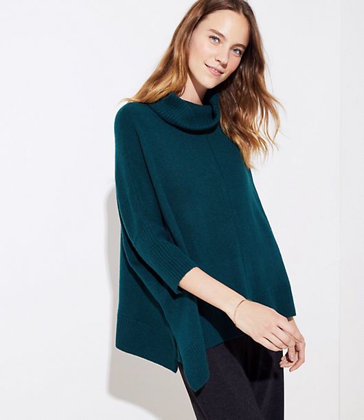 LOFT Turtleneck Poncho Sweater | LOFT