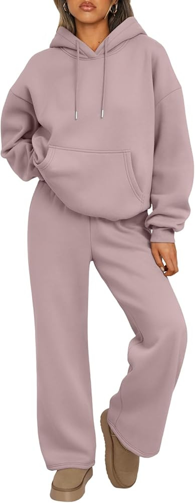 Trendy Queen Womens 2 Piece Outfits Lounge Fall Fashion Sets Oversized Sweatshirts Wide Leg Pants... | Amazon (US)