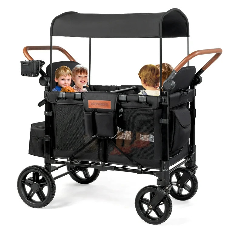 JOYMOR Stroller Wagon for 4 Kids, Bus Seating, Rubber Wheel, Phone Holder, 64 lbs, for Unisex Inf... | Walmart (US)