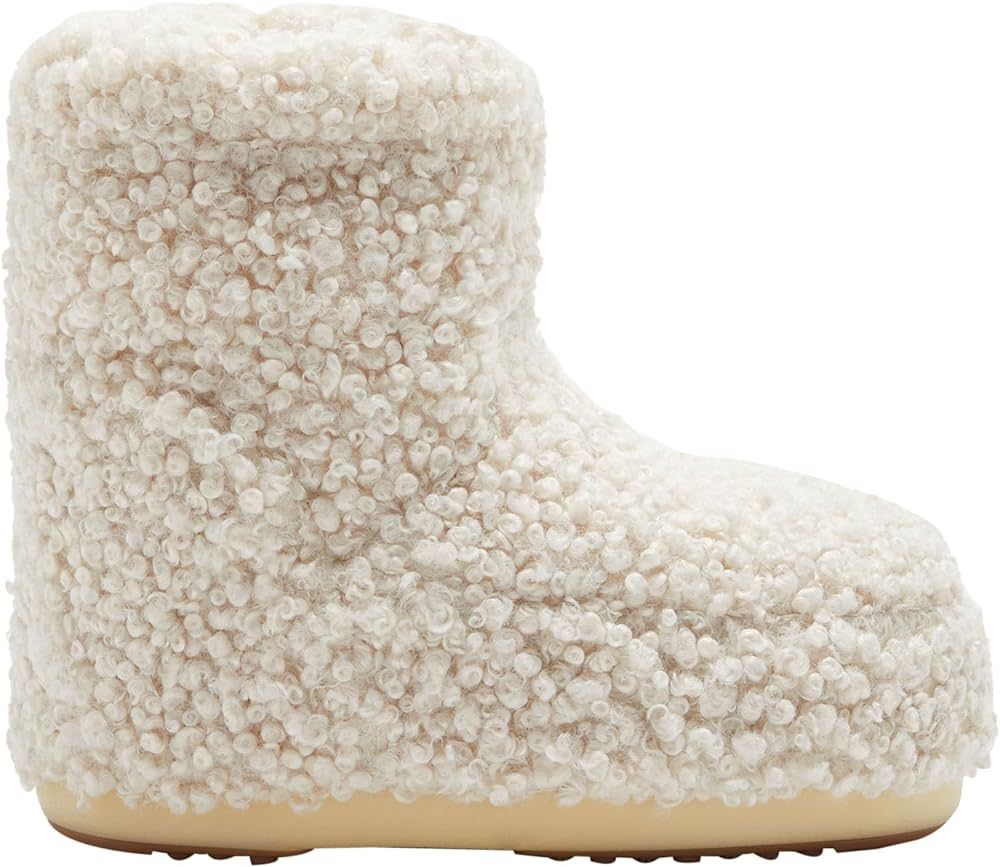 Amazon.com: Moon Boot, Icon Low Faux Curly Astrakhan Unisex Boots, 36/38, Cream : Luxury Stores | Amazon (US)