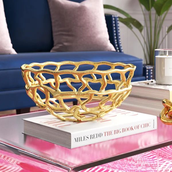 Jarrod Metal Decorative Bowl in Gold | Wayfair North America