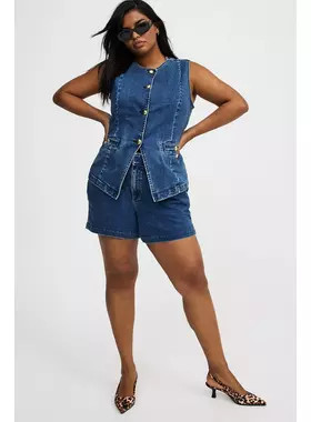 Studio High Neck Denim Vest | Torrid (US & Canada)