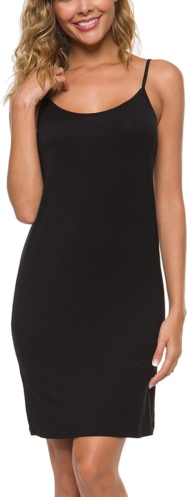 Malist Women Full Slip Crewneck Adjustable Spaghetti Strap Cami Under Dress | Amazon (US)