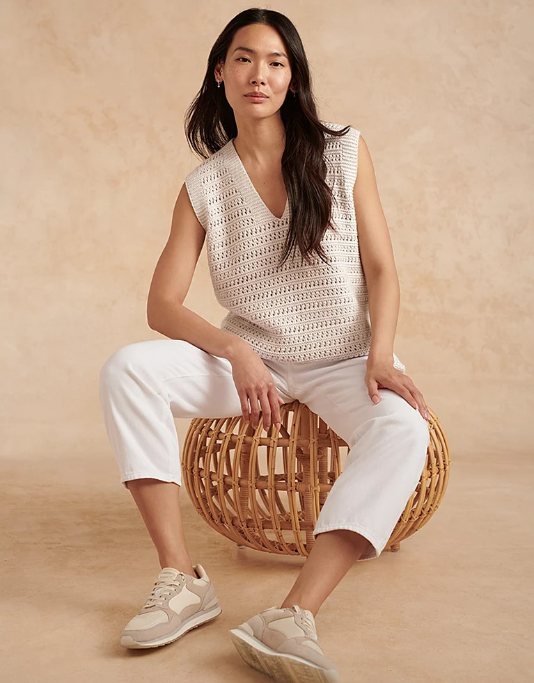 Textured Stitch Tank with Cashmere | Tops & T-Shirts | The  White Company | The White Company (UK)