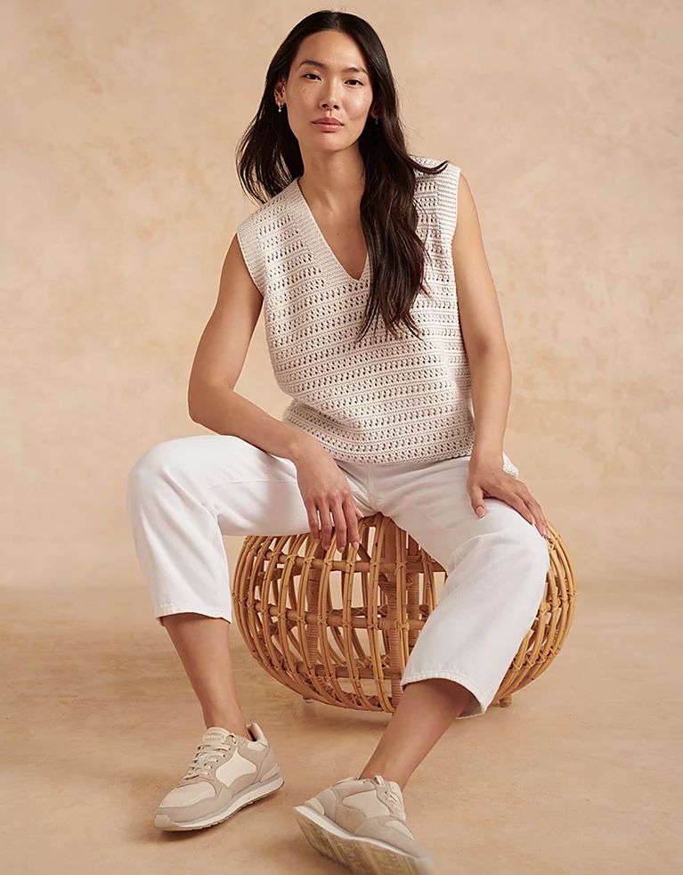 Textured Stitch Tank with Cashmere | Tops & T-Shirts | The  White Company | The White Company (UK)