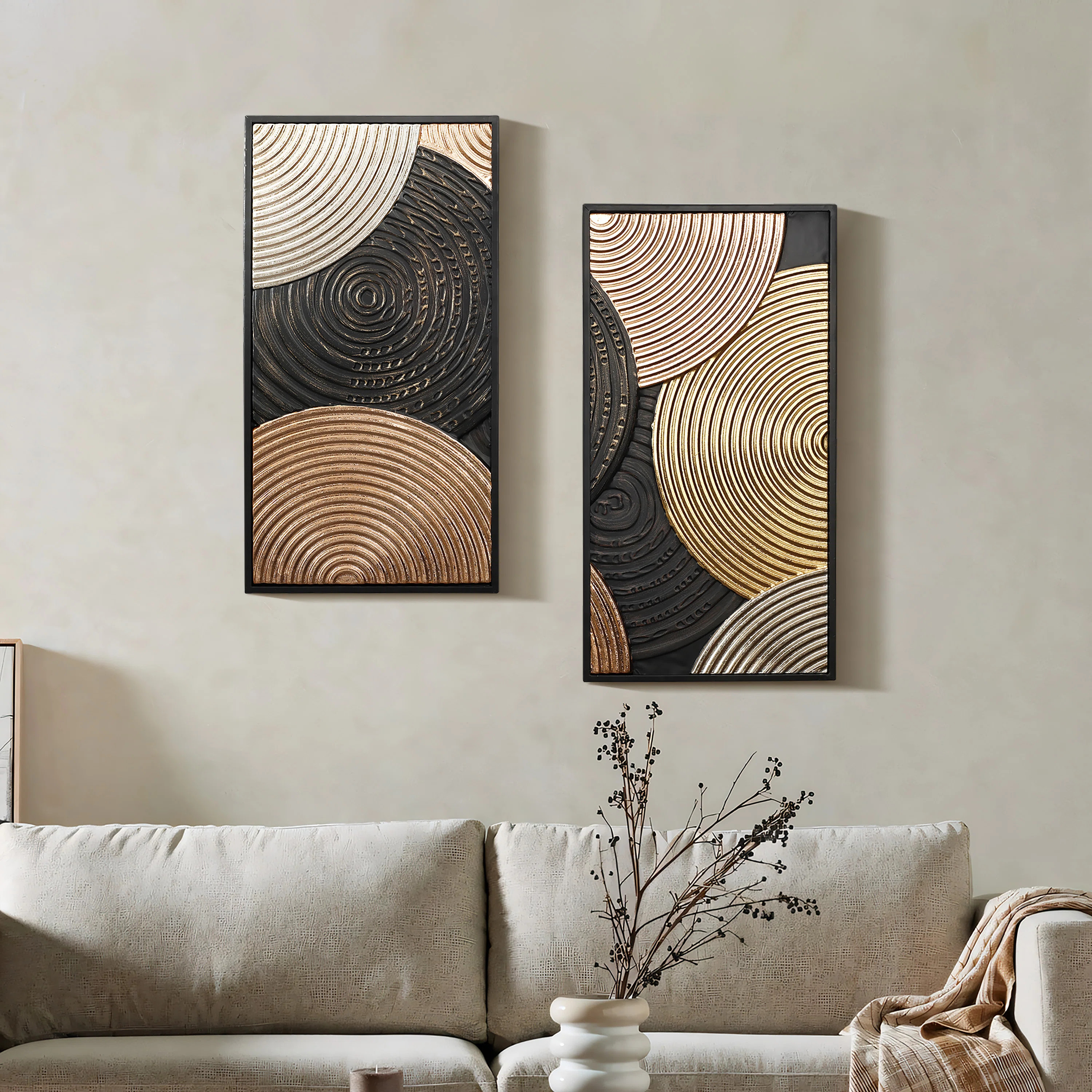 Modern Abstract Wall Art on Metal (Set of 2) | Wayfair North America