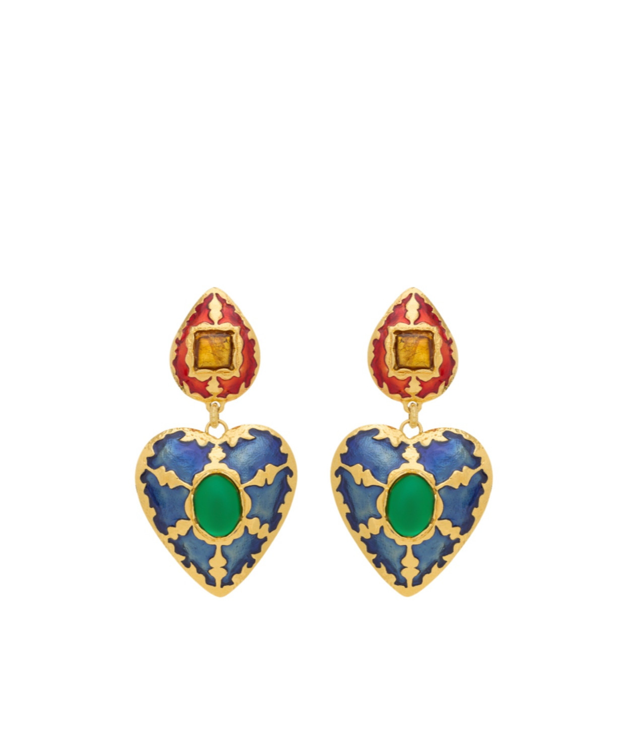 heart drop earrings in enamel | Senser US