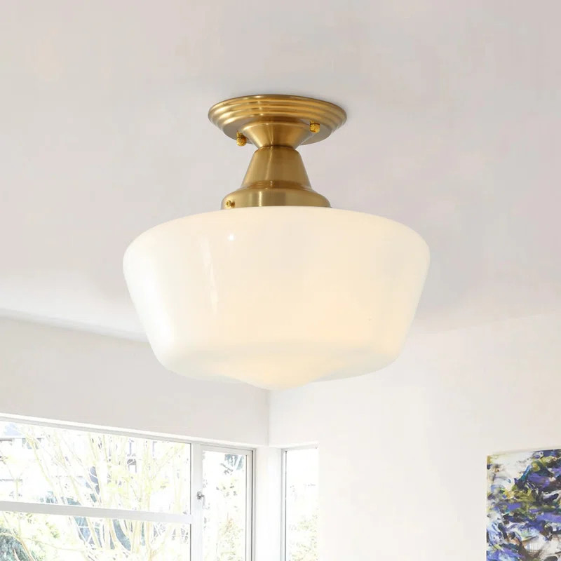 Horst 1 - Light 11.81'' Glass Shade Semi-Flush Mount Light Fixture | Wayfair North America