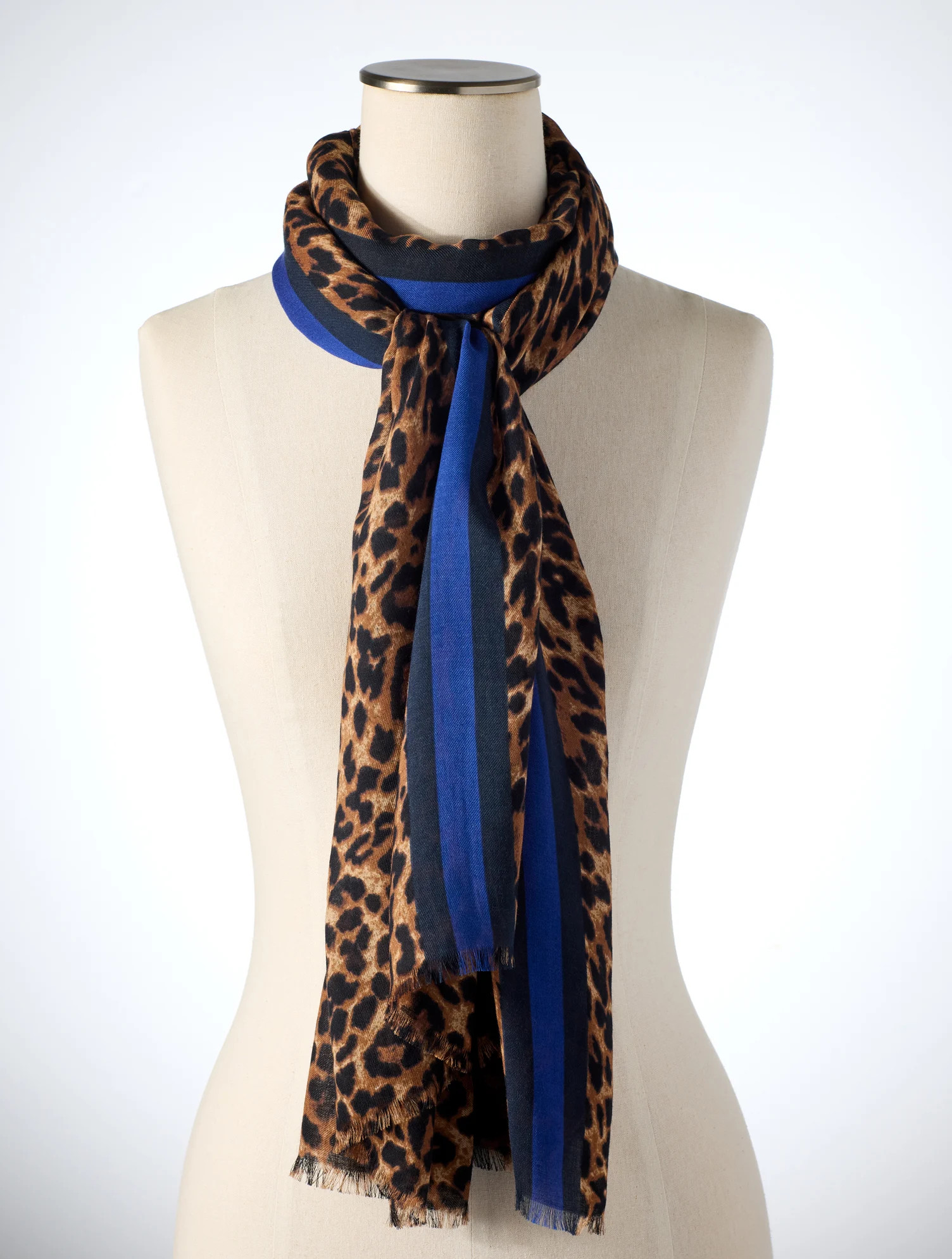 Spectacular Leopard Oblong Scarf - Black - 001 Talbots | Talbots