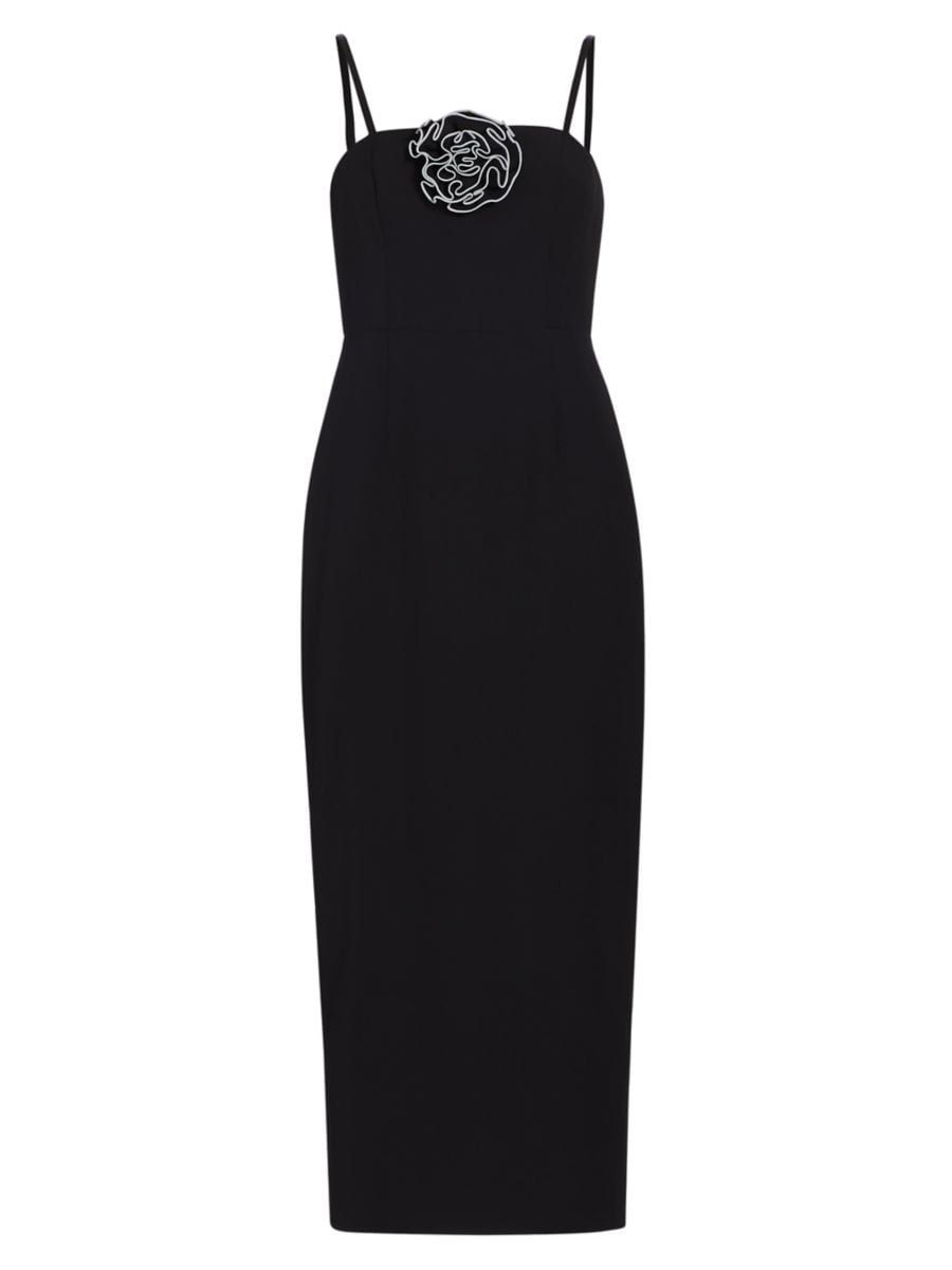 Allison Rosette-Embellished Midi-Dress | Saks Fifth Avenue