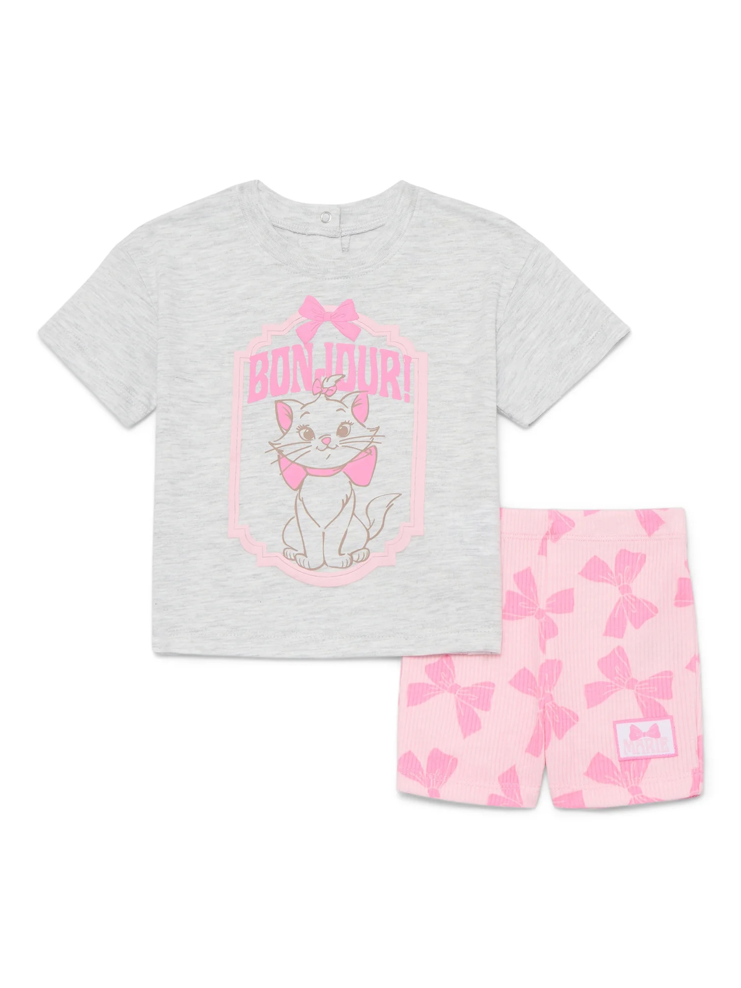 Disney Classics Marie Baby Girls Graphic Tee and Shorts Set, 2-Piece, Sizes 0/3M-24M | Walmart (US)