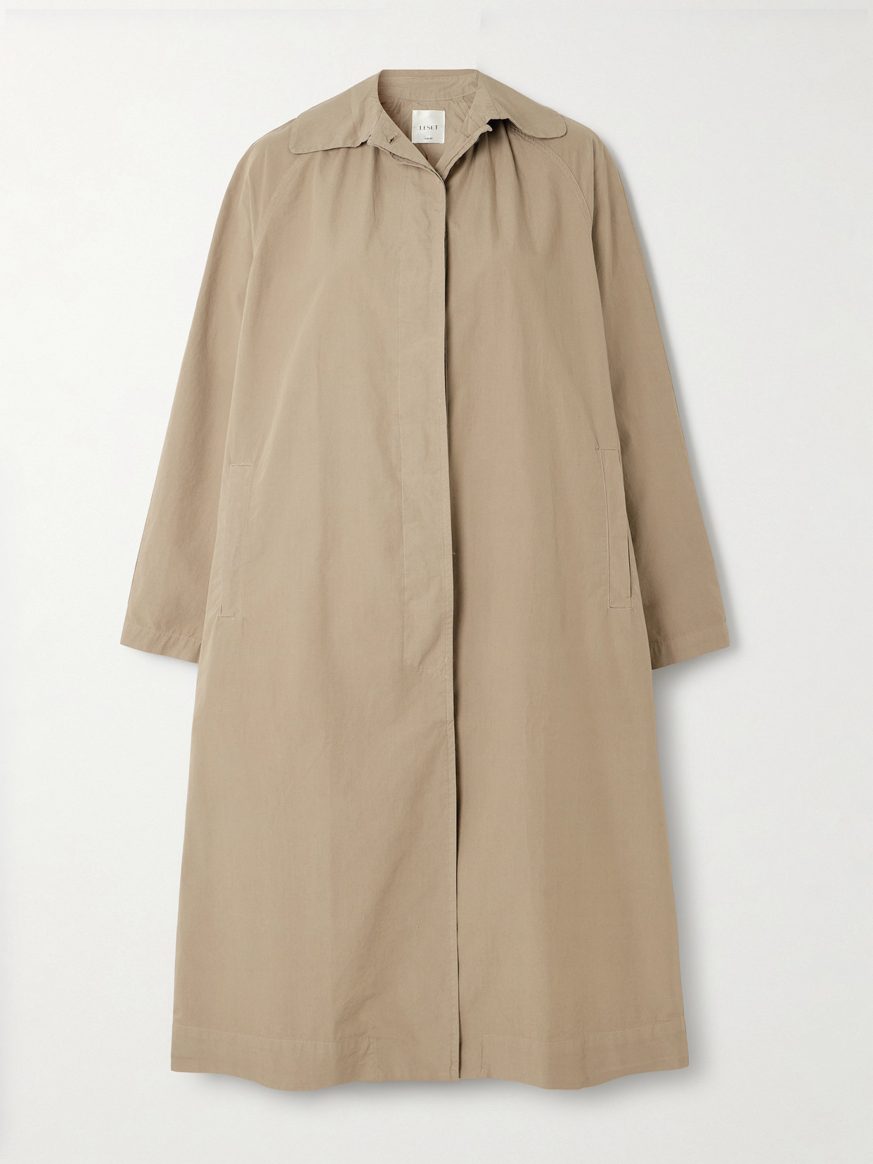 LESET - Kyoto Cotton Trench Coat - Brown | NET-A-PORTER (US)