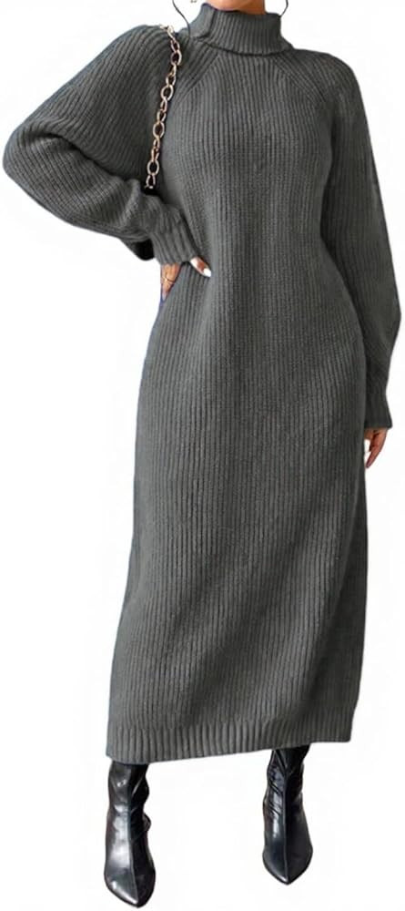 LIGHT DOT Women's Winter Maxi Sweater Dress Oversize Long Sleeve Knit Pullover Chunky Bell Loose | Amazon (US)