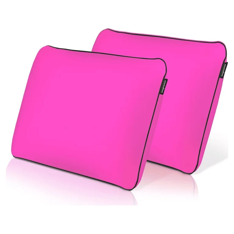 Memory Foam Fun Pillow with Cool-to-the-Touch Cover, Standard/Queen, Party Pink, 2 Pack | Walmart (US)