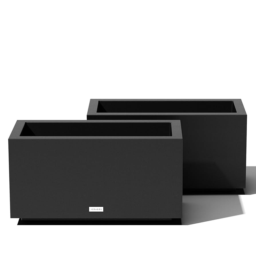 Veradek Block Series Long Box Planter - Large Rectangular Planter for Indoor or Outdoor Patio/Por... | Amazon (US)