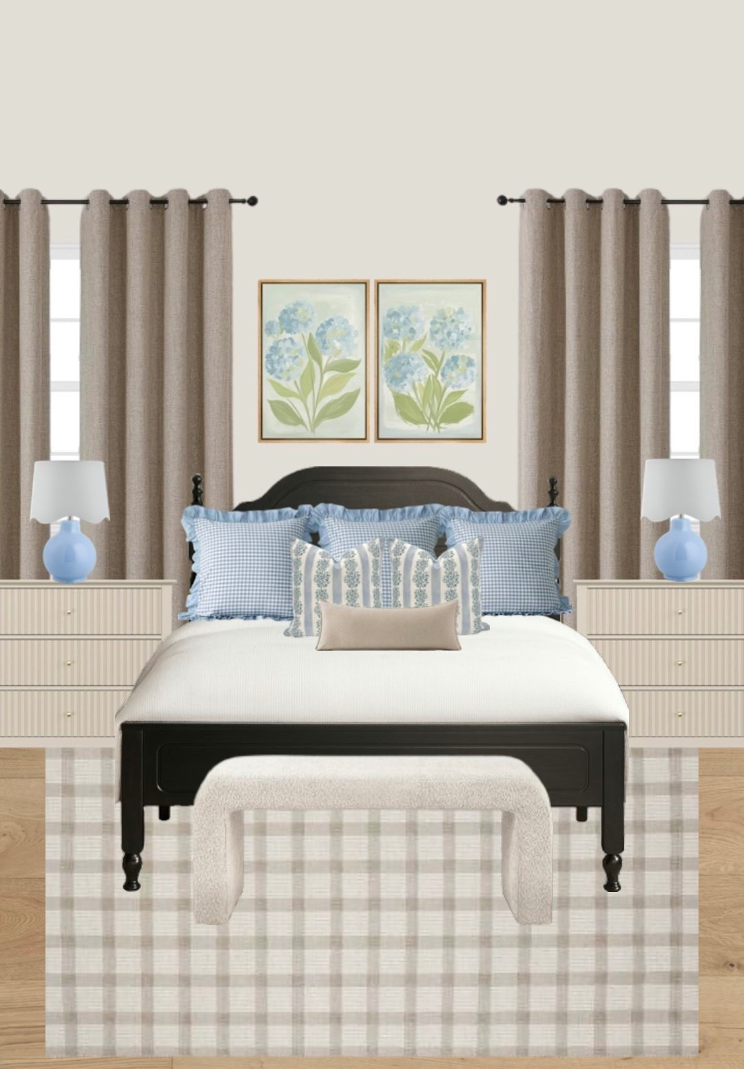 Fresh, classic, and cozy 🌿✨ A timeless bedroom look with soft blues, natural textures, and simple charm. 

#LTKHome #LTKStyleTip #LTKU