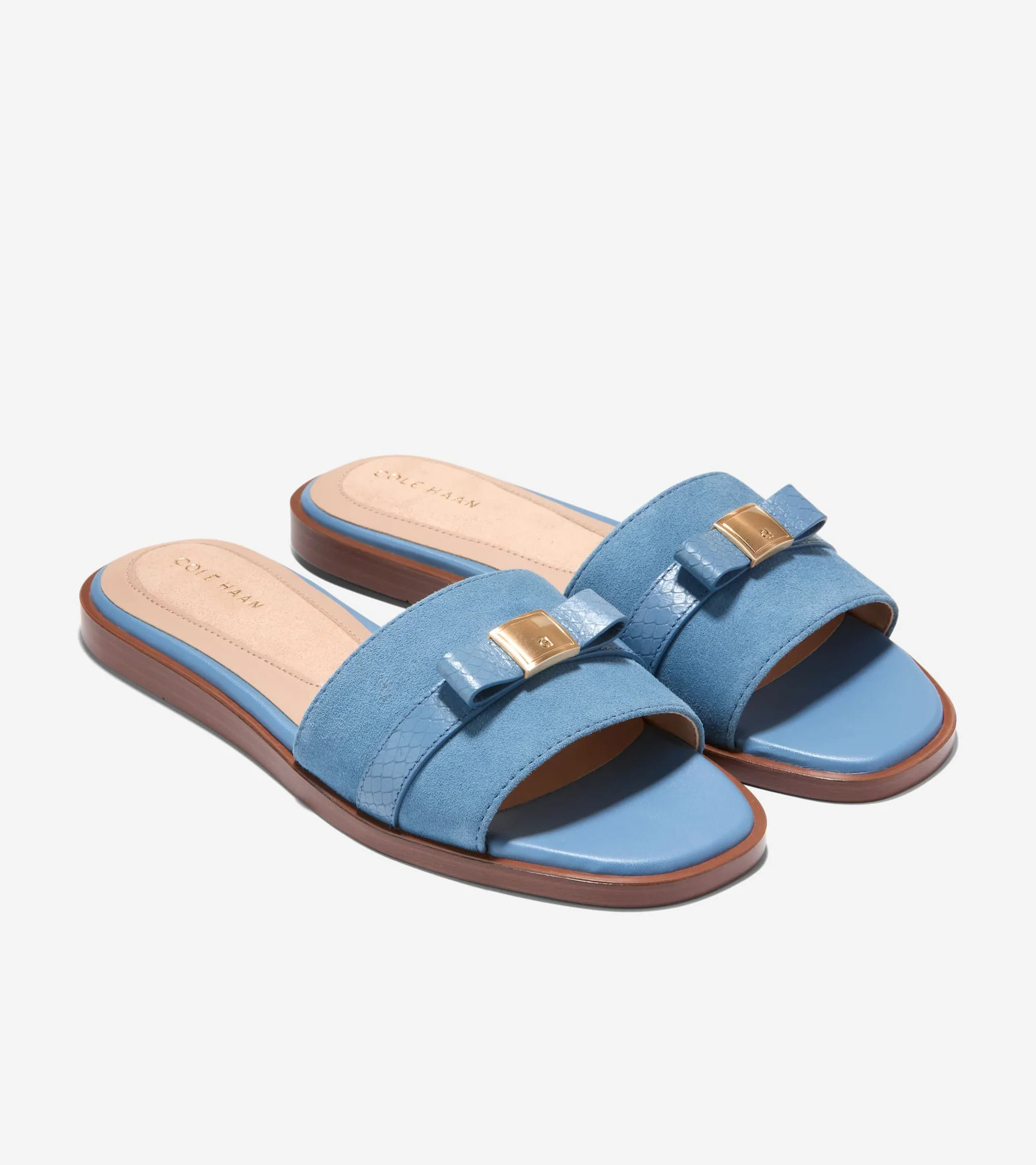 Women's Go-To Emalia Bow Slide Sandals in Blue | Cole Haan | Cole Haan (US)