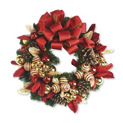 Evergreen Festive Red Wreath | Frontgate