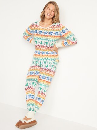 Matching Printed Thermal-Knit Long-Sleeve Pajama Top for Women | Old Navy (US)