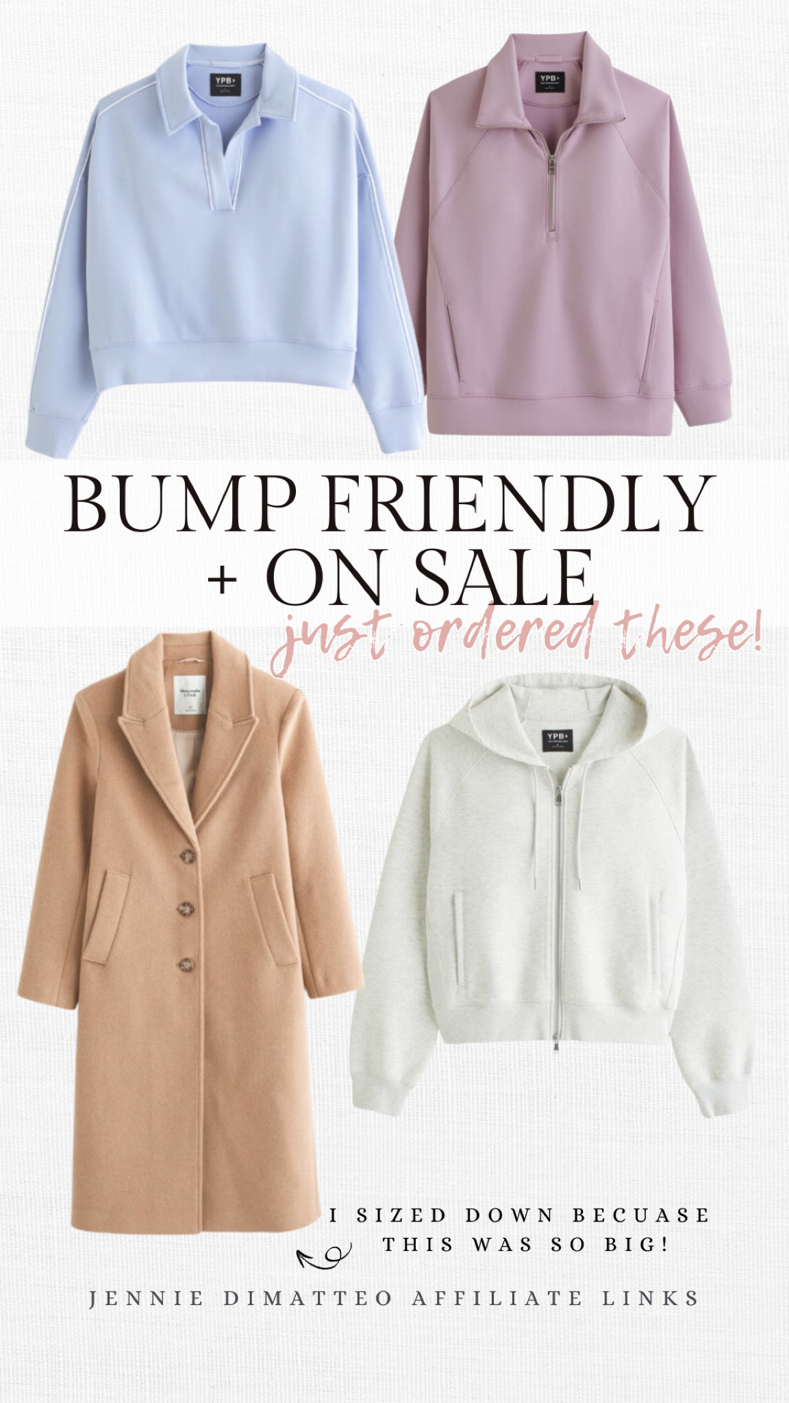 I ordered these recently and have been wearing them nonstop! The sweatshirts all have the softest material and look so cute with a bump! I’m wearing size small and an XS in the coat!

Bump friendly winter outfits. Maternity fashion. Winter coats. Sweatshirts. Abercrombie sale. Abercrombie finds. YPB. Bump friendly outfits. Bump friendly fashion. Pregnancy fashion  

#LTKFamily #LTKBump #LTKSaleAlert