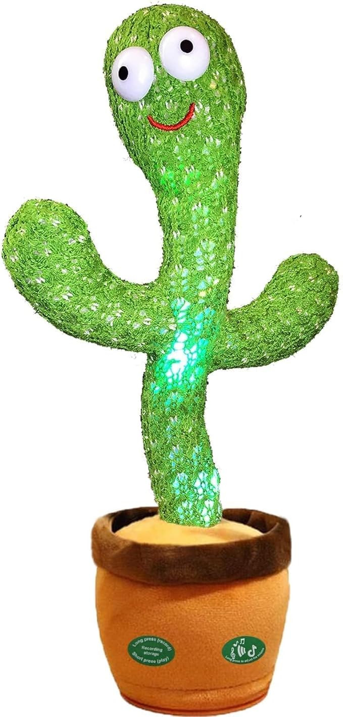 Pbooo Dancing Talking Cactus Mimicking Toy,Talking Repeat Singing Sunny Cactus Toy 120 Pcs Songs ... | Amazon (US)