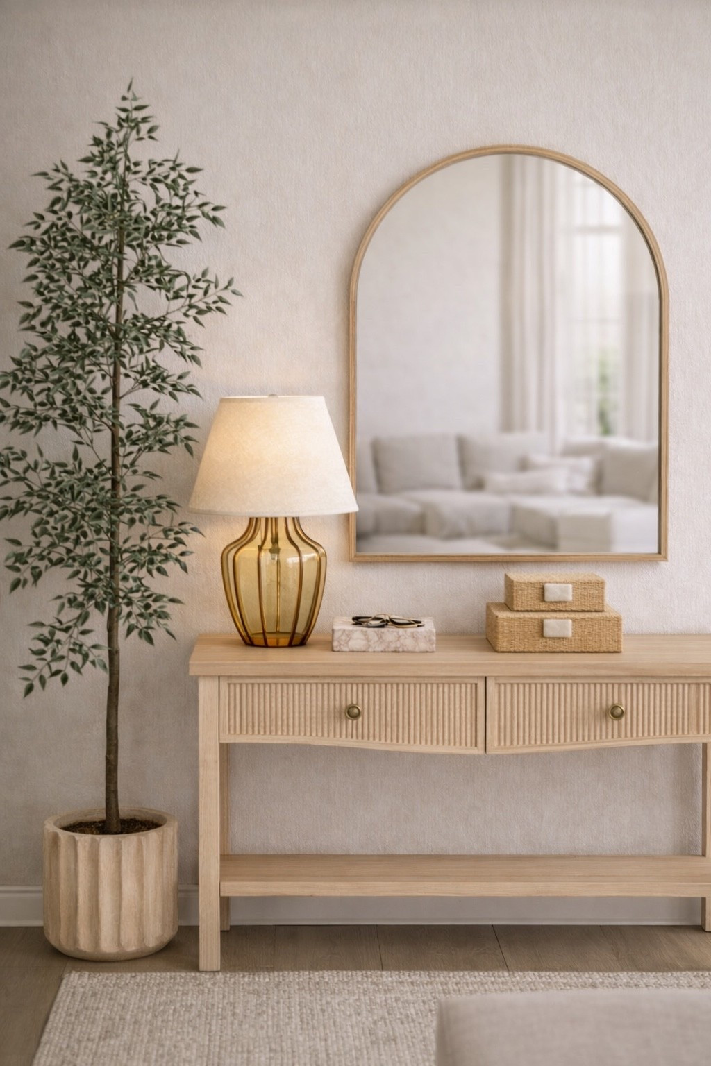 Elevated decor at target. Such a beautiful console table and the shady lady olive tree looks even better and realistic in person 

#LTKHome #LTKFindsUnder100 #LTKSaleAlert