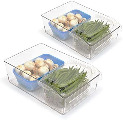Totally Kitchen Clear Plastic Stackable Storage Bins with Carrying Handles | Refrigerator, Freeze... | Amazon (US)