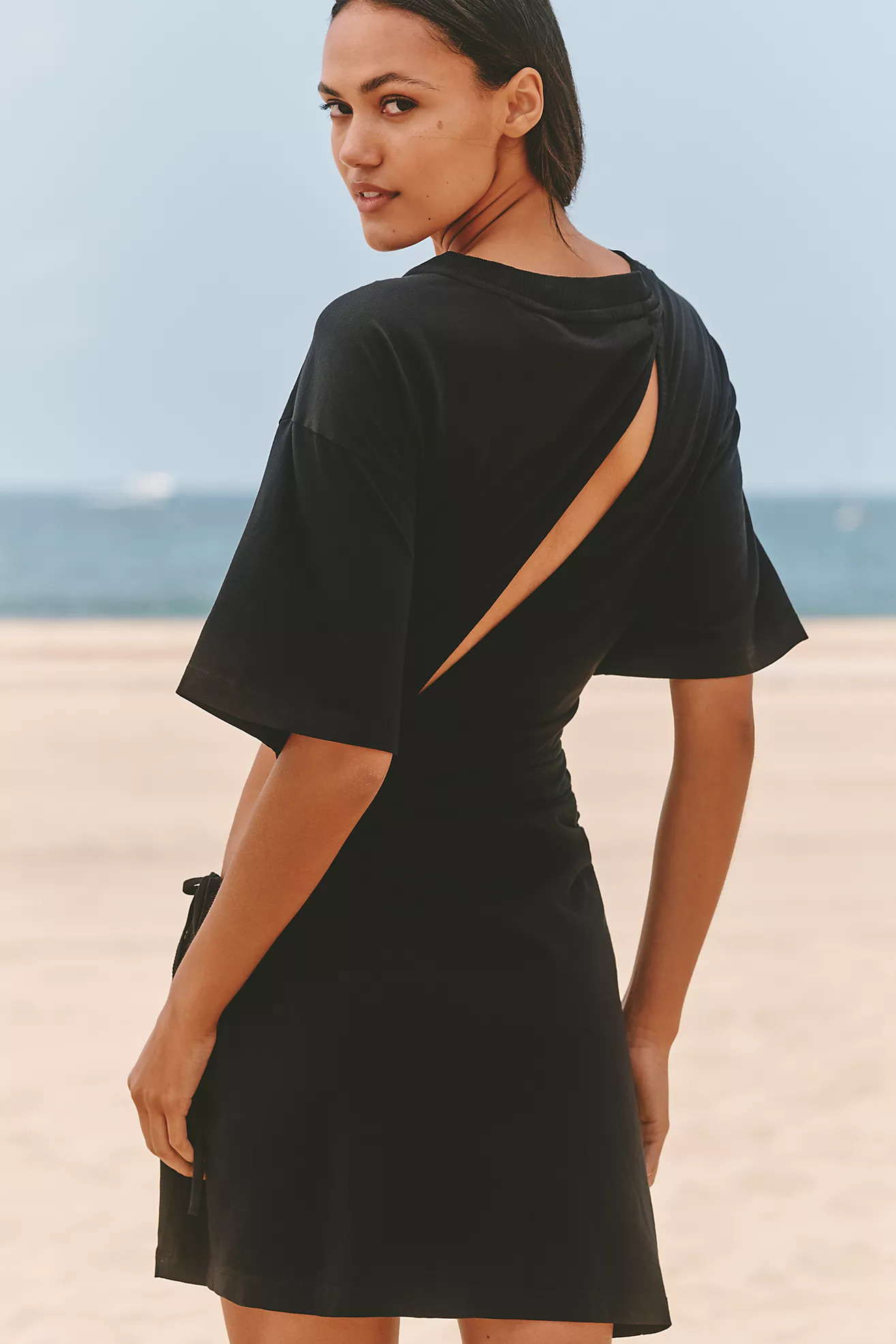 Celandine Short-Sleeve Cutout Fitted Mini Dress | Anthropologie (US)