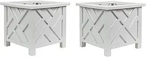 Trenton Gifts Chippendale Planters | Set of 2 | White. Great for Outdoors | Amazon (US)