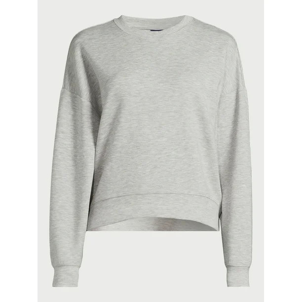 Scoop Women's Ultimate ScubaKnit Cropped Sweatshirt with Drop Sleeves, Size XS-XXL | Walmart (US)