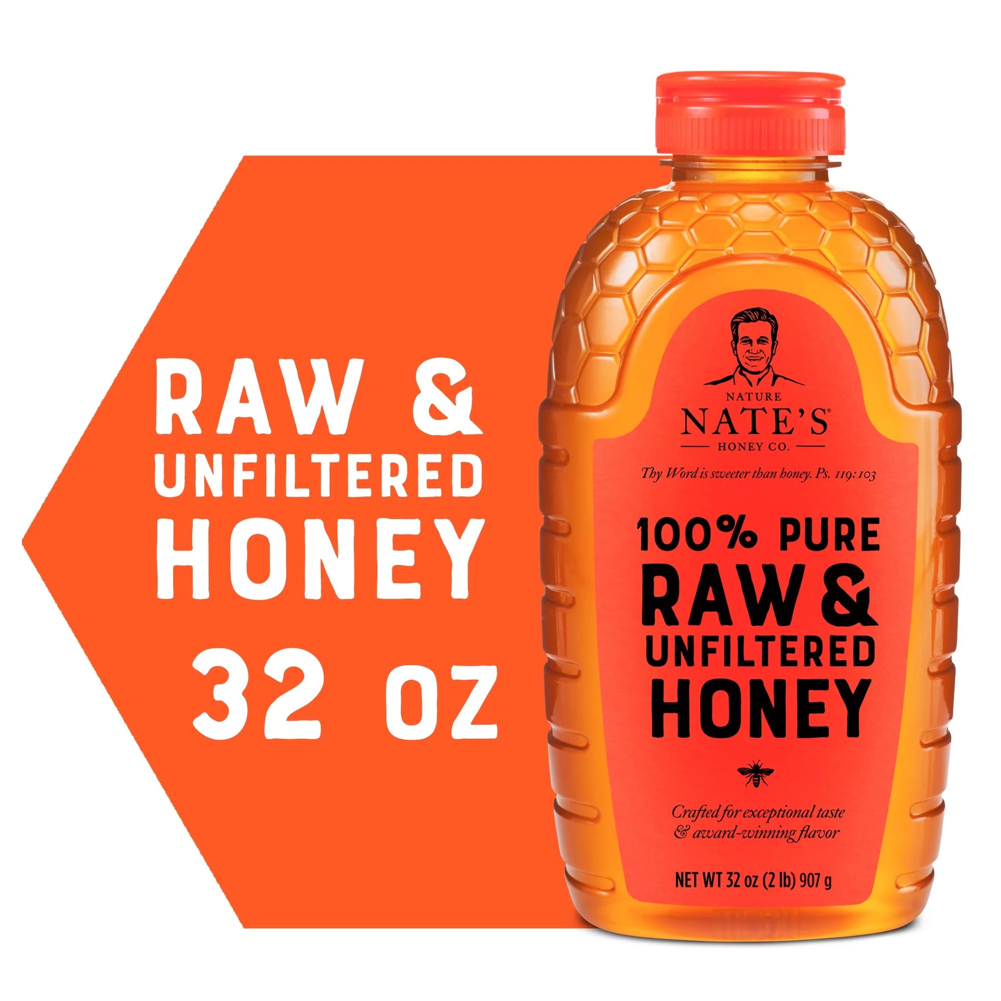 Nature Nate's Honey: 100% Pure, Raw and Unfiltered Honey - 32 fl oz Gluten-Free Honey | Walmart (US)