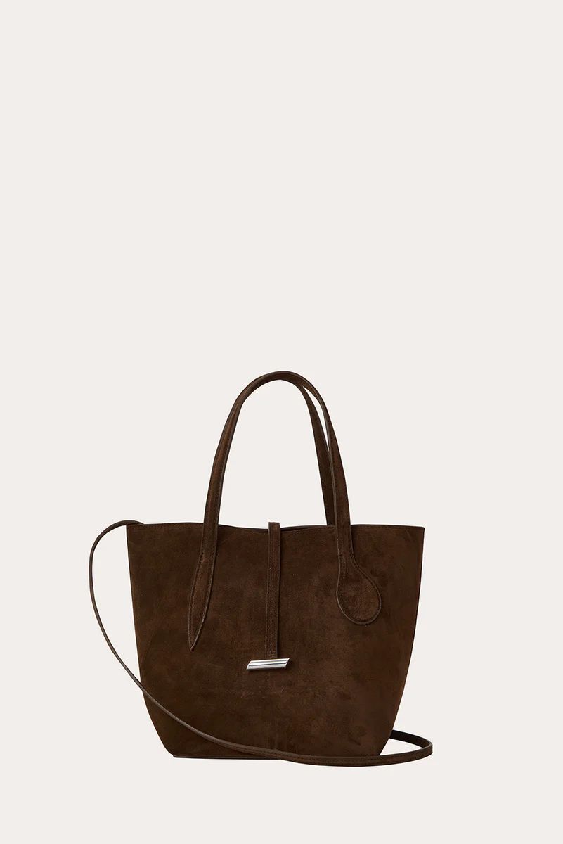 Sprout Tote Mini Dark Brown Suede | LITTLE LIFFNER