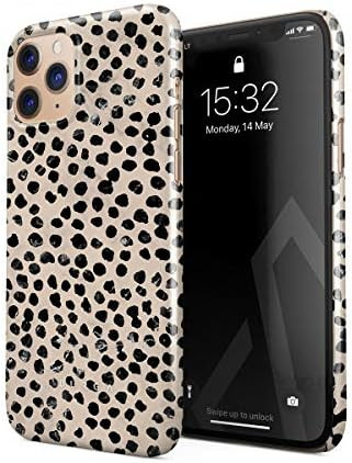 BURGA Phone Case Compatible with iPhone 11 PRO MAX - Black Polks Dots Pattern Nude Almond Latte F... | Amazon (US)