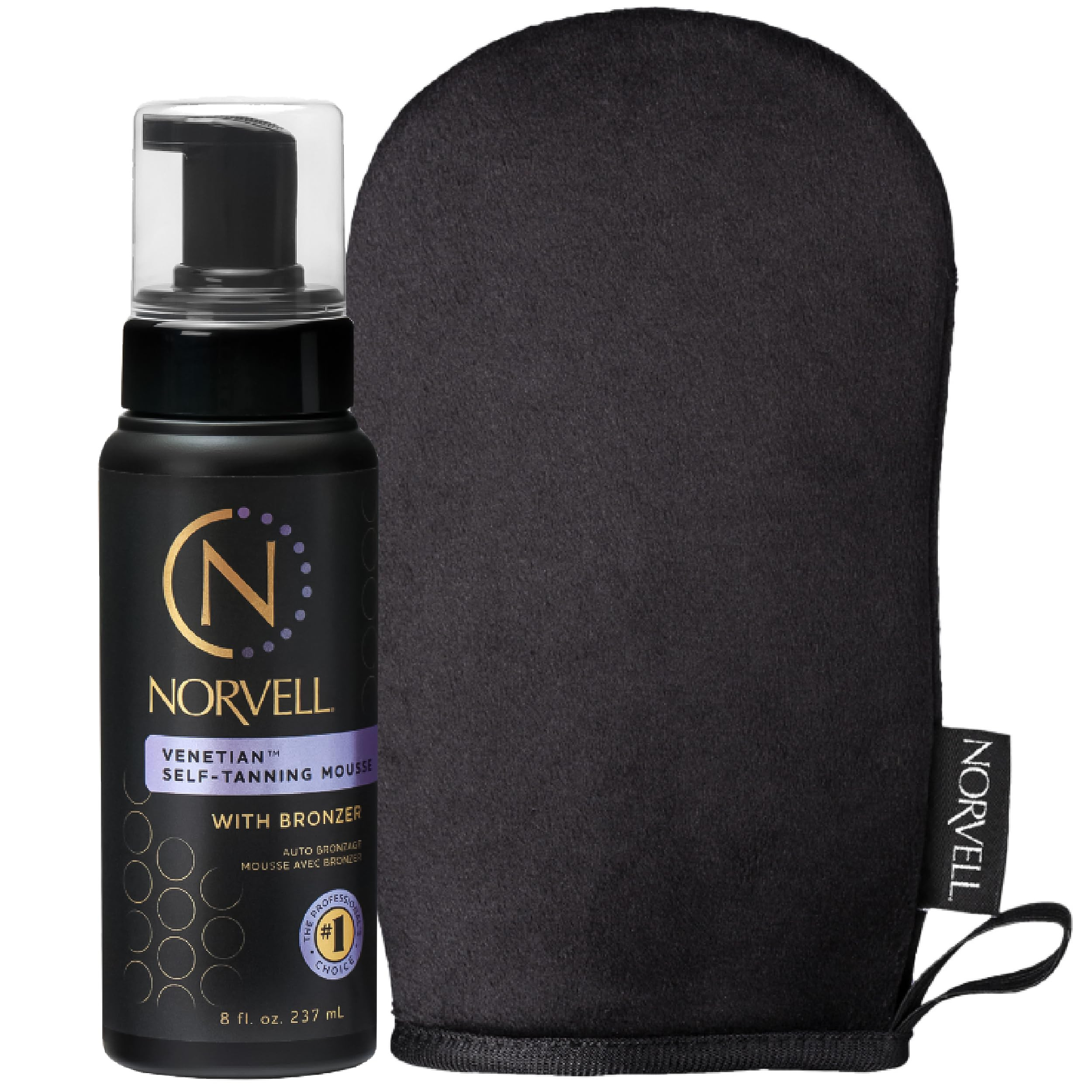 Norvell Venetian Self Tanning Set – 8 Fl Oz Mousse with Bronzer and Reusable Applicator Mitt fo... | Amazon (US)