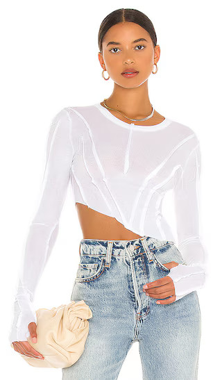 Asymmetric Baby Rib Tee in White | Revolve Clothing (Global)