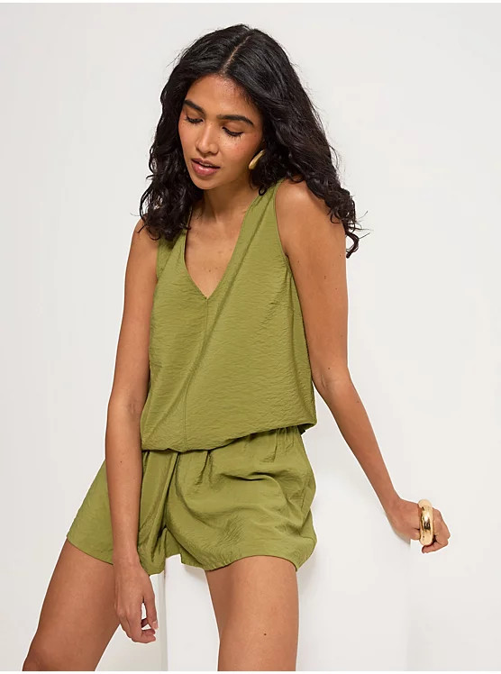 Olive Green Flowy Shorts | George