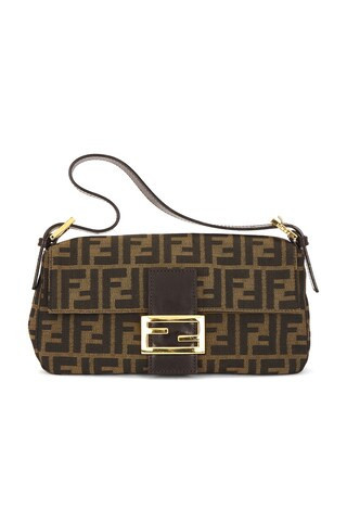 Fendi Zucca Baguette Shoulder Bag in Brown | FWRD 