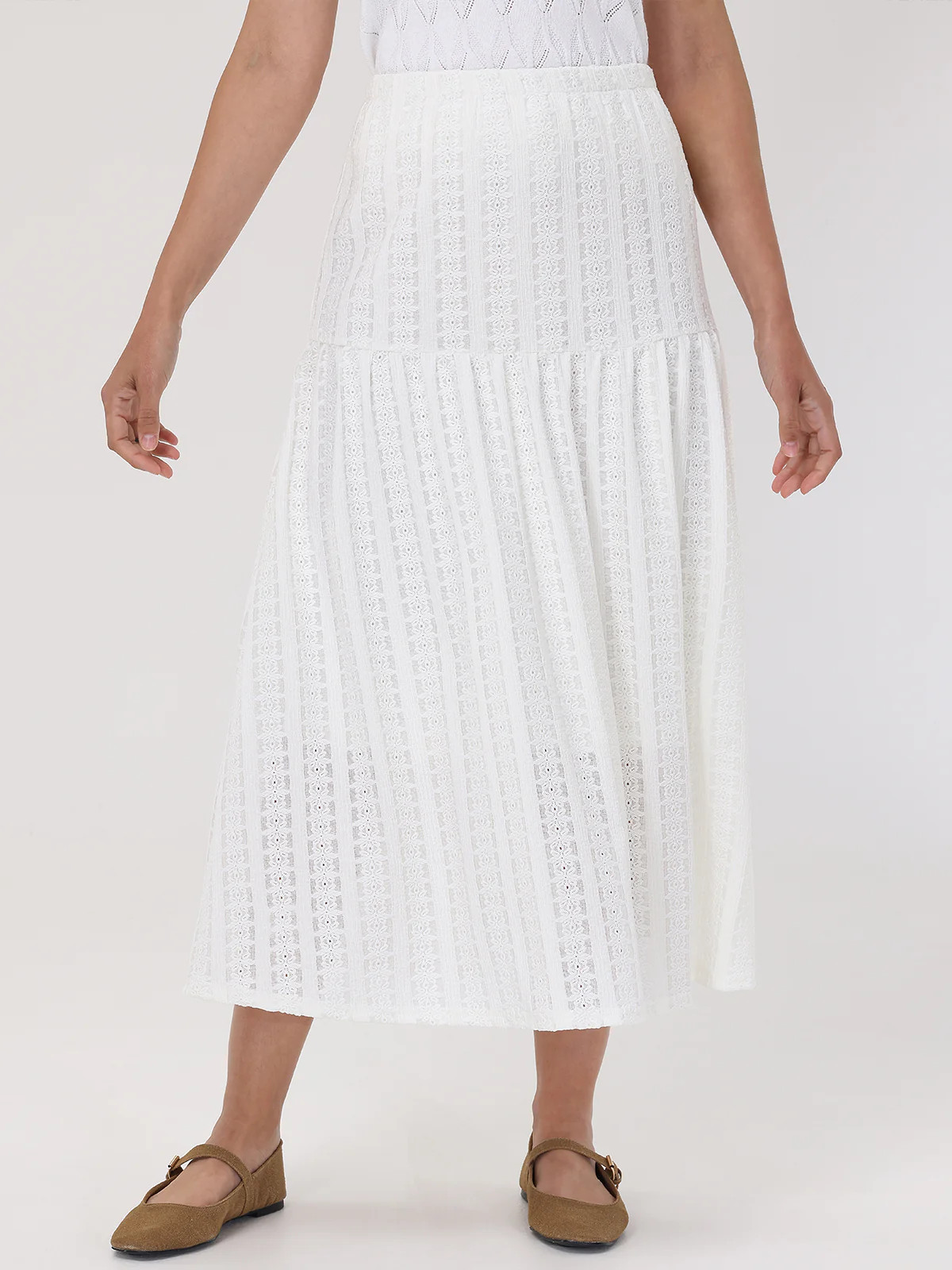 89th & Madison Tiered Pointelle Maxi Skirt | 89th + Madison