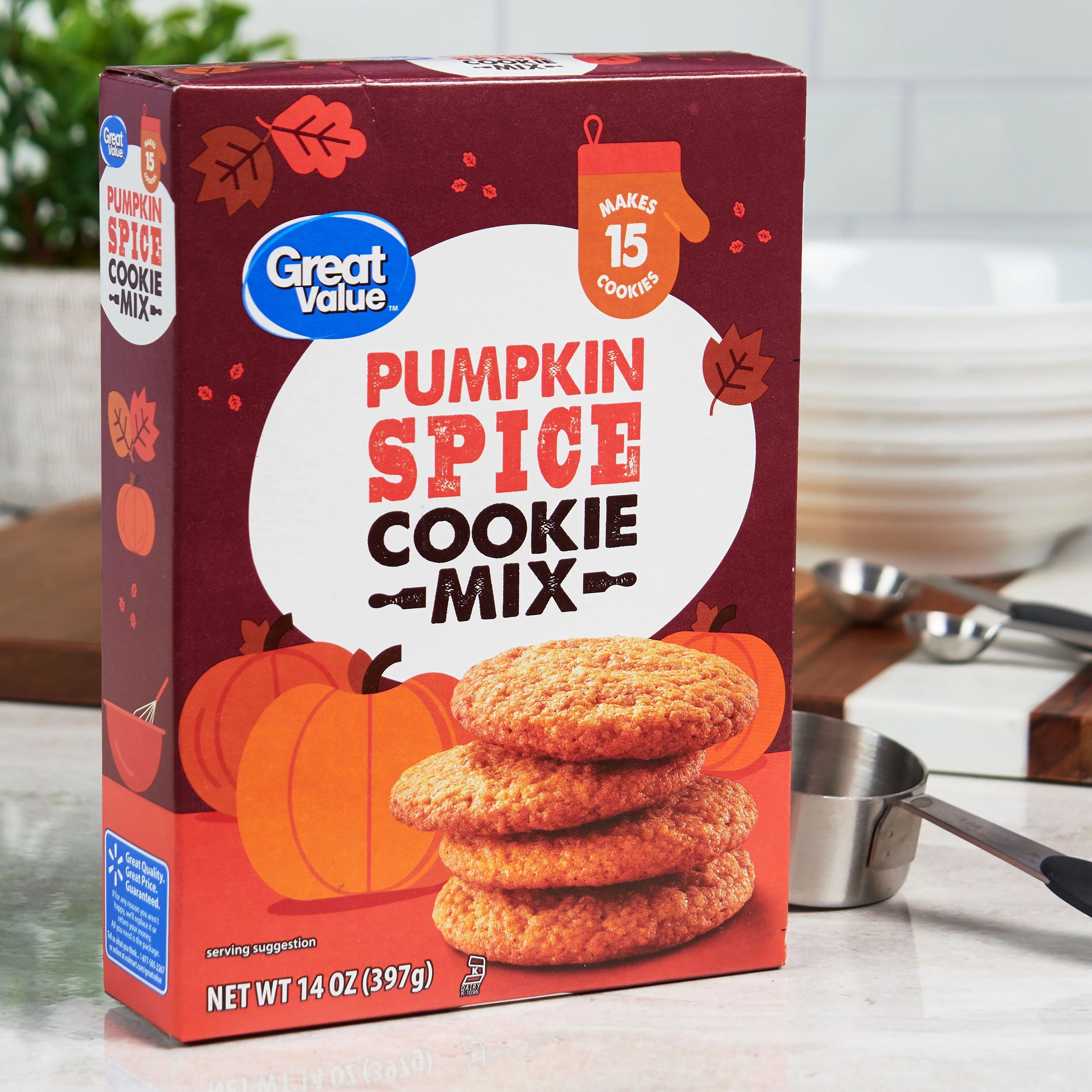 Great Value Pumpkin Spice Cookie Mix, 14 oz Box - Walmart.com | Walmart (US)