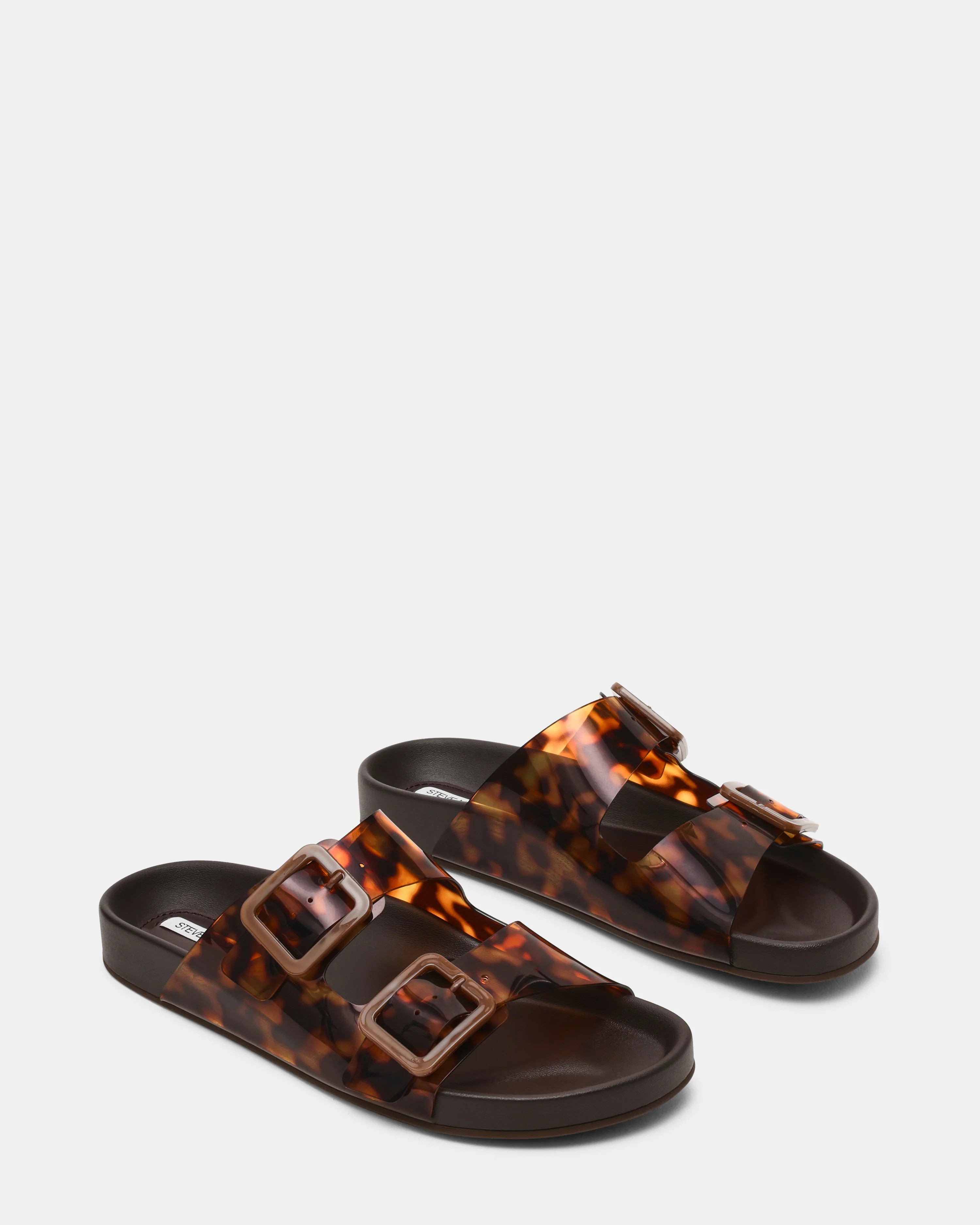 ABOTT Tortoise Buckles Footbed Slide Women's Sandal | Steve Madden (US)