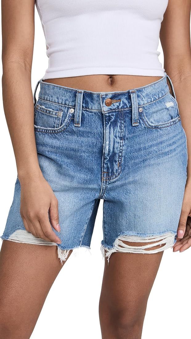 Madewell Women's Relaxed Mid-Length Denim Shorts in Brockport Wash | Amazon (US)