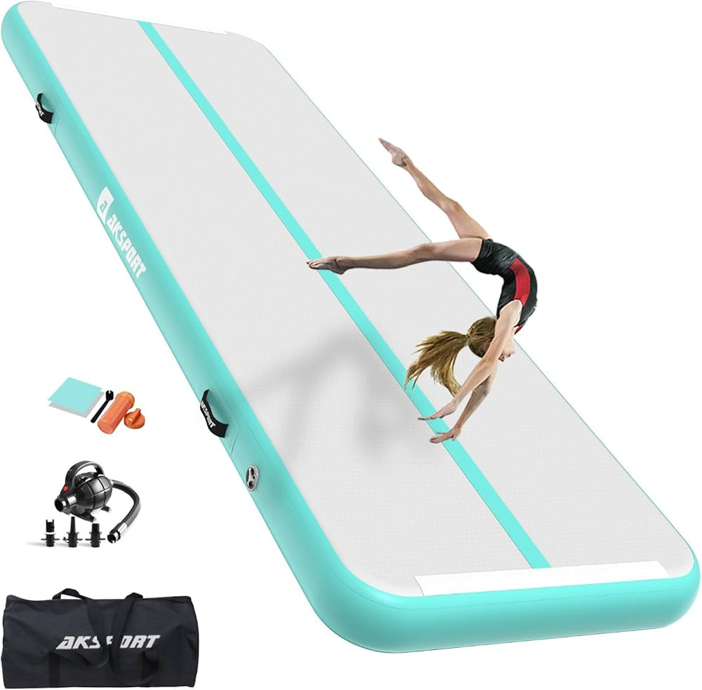 AKSPORT Gymnastics Air Mat Tumble Track Tumbling Mat Inflatable Floor Mats with Air Pump for Home... | Amazon (US)