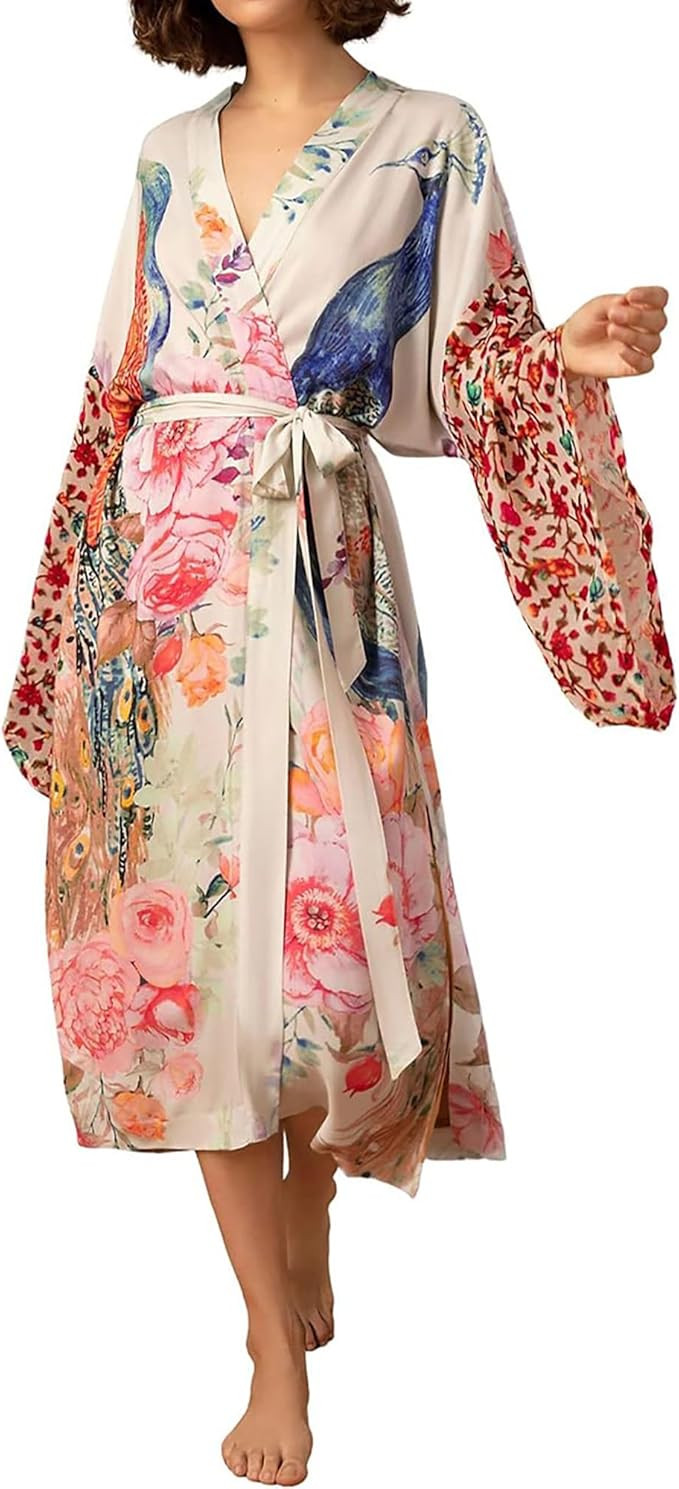 Bsubseach Kimono swim cover up for women Robe Cardigan Coverups Long Beach Dress Bathing Suit | Amazon (US)