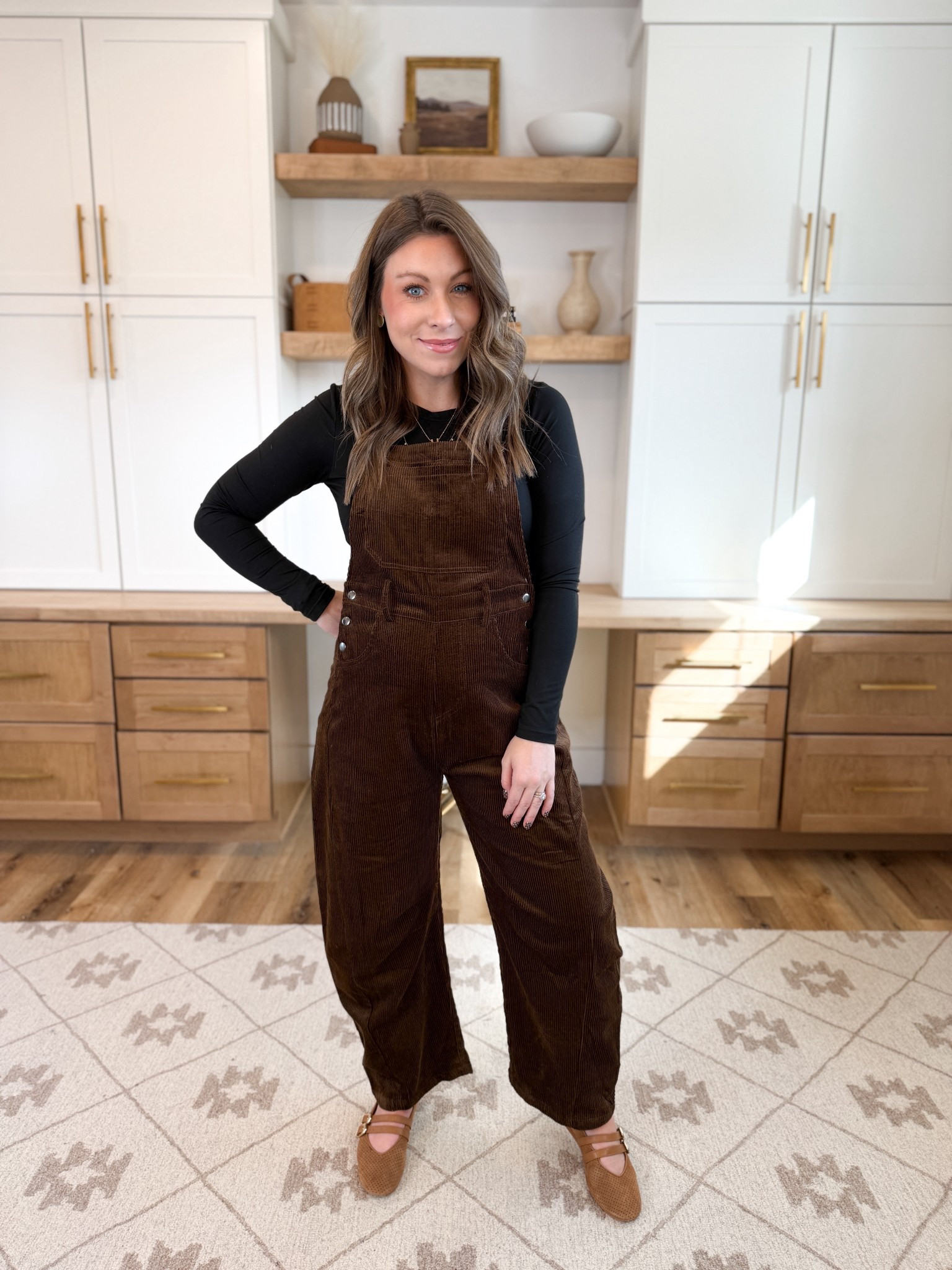 Amazon fall outfit! Corduroy overalls that have a little bit of a barrel leg! 

#LTKFindsUnder50 #LTKU #LTKSeasonal