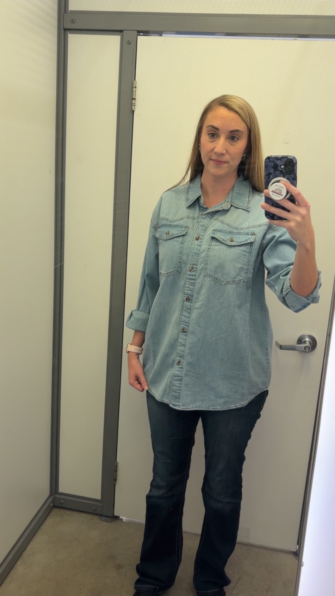 Oversized denim shirt with great length to cover your bottom

#LTKMidsize #LTKootd #LTKTall