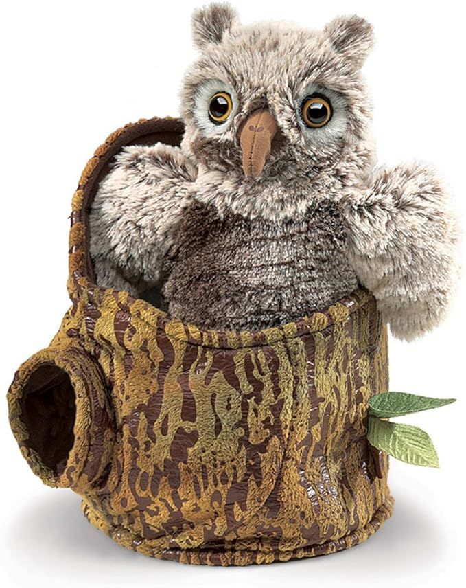 Folkmanis Owlet in Tree Stump Hand Puppet | Amazon (US)