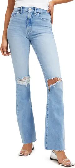 Good Classic High Waist Raw Hem Bootcut Jeans | Nordstrom