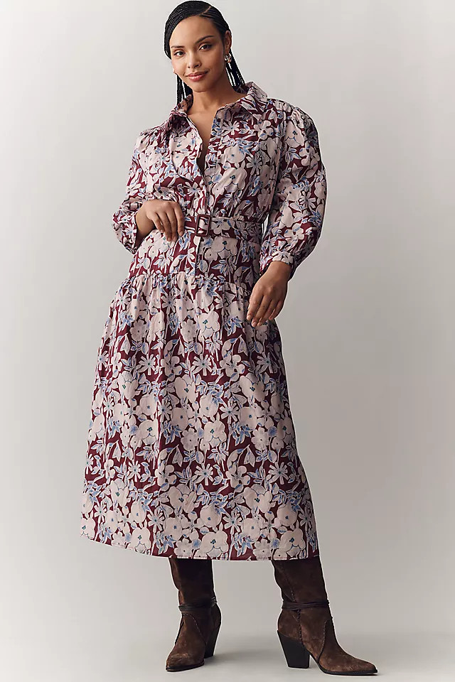 Long-Sleeve Midi Shirtdress | Anthropologie (US)