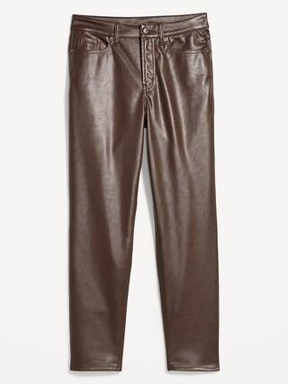 High-Waisted OG Straight Faux-Leather Ankle Pants for Women | Old Navy (US)